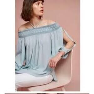 Holding Horses Smocked Off The Shoulder Peasant Boho Tunic Women's Size Large